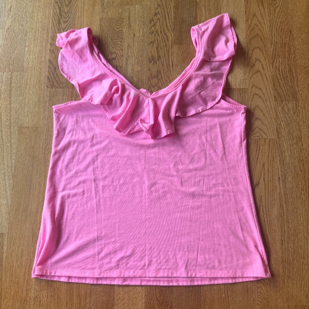 Lilly Pulitzer Alessa Ruffle Tank Top Pink Size Large - Picture 3 of 9